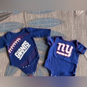 New York Giants NFL Unisex Toddler Bodysuit Bundle Set Size 6/9m